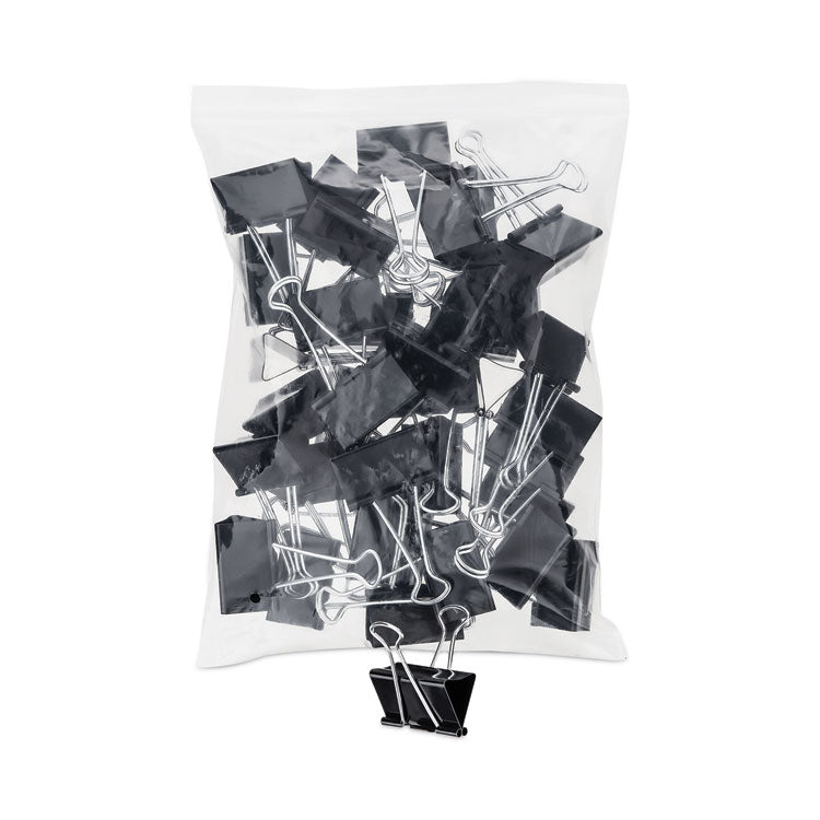 Universal® Binder Clip Zip-Seal Bag Value Pack, Large, Black/Silver, 36/Pack (UNV10220VP) Pack of 36