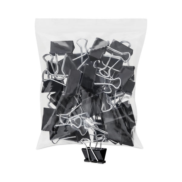 Universal® Binder Clip Zip-Seal Bag Value Pack, Medium, Black/Silver, 36/Pack (UNV10210VP)