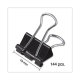 Universal® Binder Clip Zip-Seal Bag Value Pack, Small, Black/Silver, 144/Pack (UNV10200VP) Pack of 140