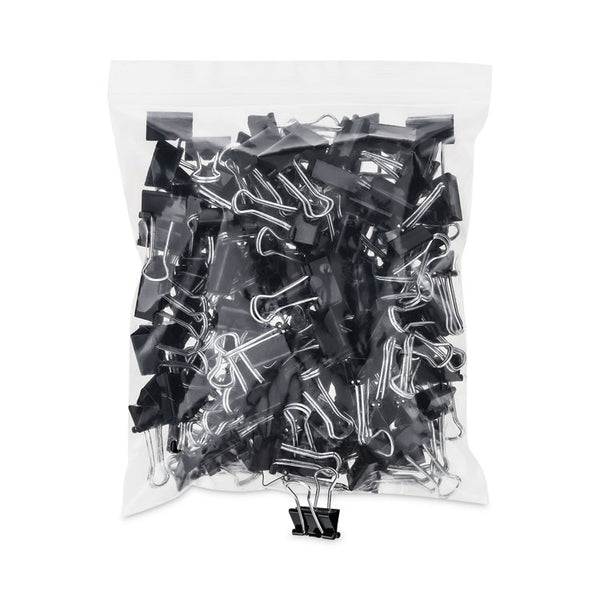 Universal® Binder Clip Zip-Seal Bag Value Pack, Small, Black/Silver, 144/Pack (UNV10200VP)