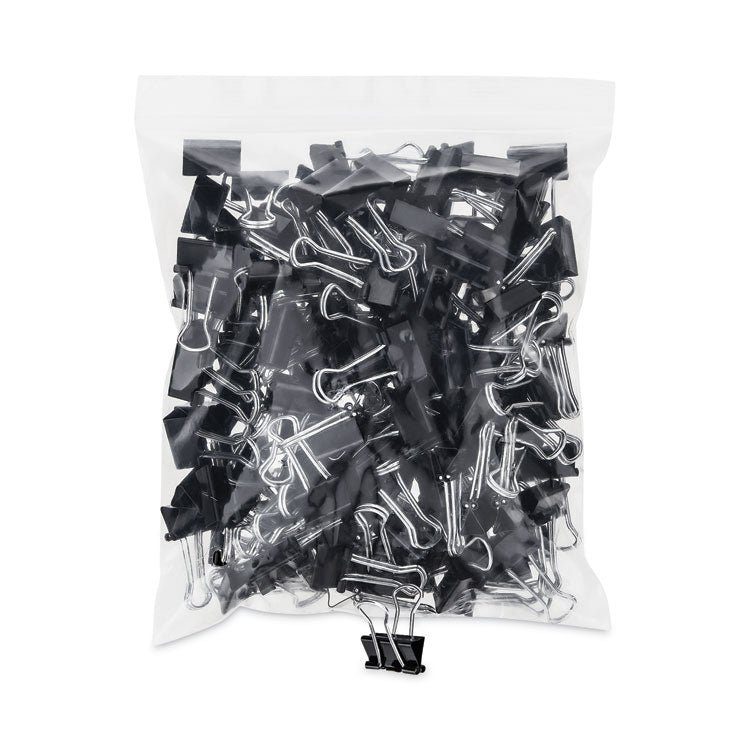 Universal® Binder Clip Zip-Seal Bag Value Pack, Small, Black/Silver, 144/Pack (UNV10200VP) Pack of 140