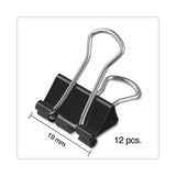 Universal® Binder Clips, Small, Black/Silver, 12/Box (UNV10200)