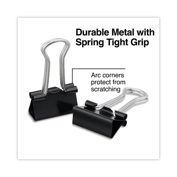 Universal® Binder Clips, Small, Black/Silver, 12/Box (UNV10200)