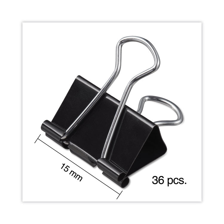 Universal® Binder Clip Value Pack, Mini, Black/Silver, 36/Box (UNV10199VP3)