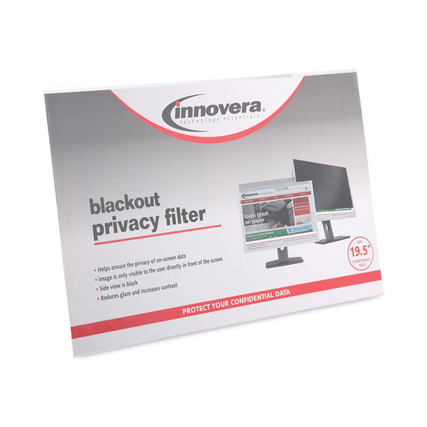 Innovera® Blackout Privacy Monitor Filter for 19.5" Widescreen Flat Panel Monitor, 16:9 Aspect Ratio (IVRBLF195W)