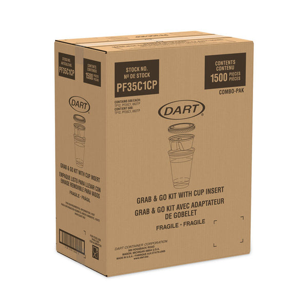 Dart® Clear PET Grab n Go Kit Combo with Insert, 12 oz, Clear, 500/Carton (DCCPF35C1CP)