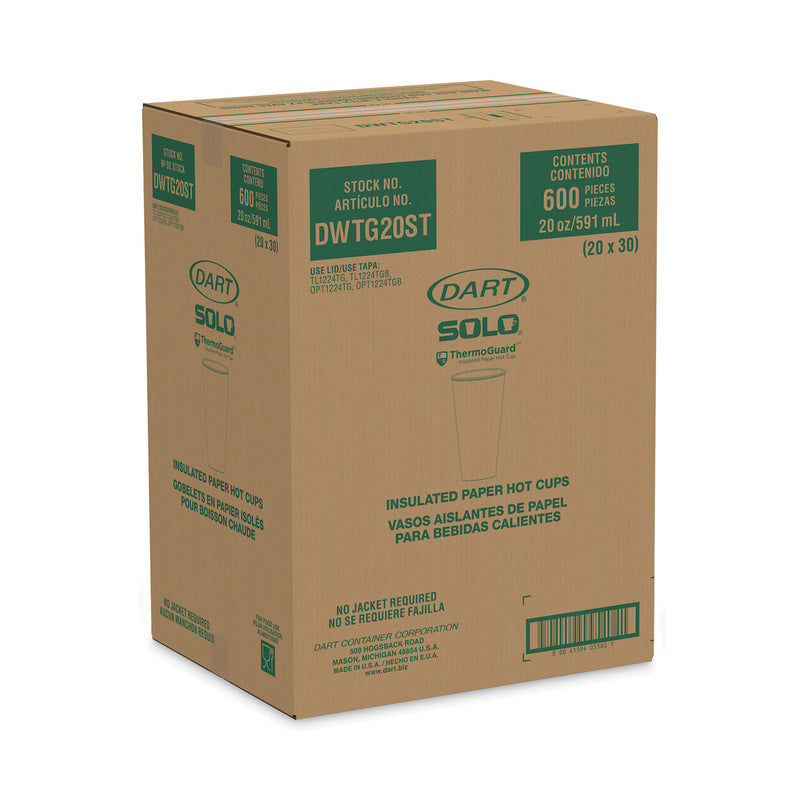 Dart Thermoguard Insulated Paper Hot Cups, 20 oz, Steam Print, 600/Carton (DCCDWTG20ST) Case of 600