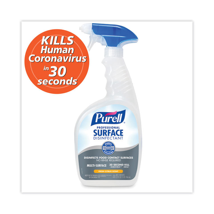 PURELL® Professional Surface Disinfectant, Fresh Citrus, 32 oz Spray Bottle, 6/Carton (GOJ334206)