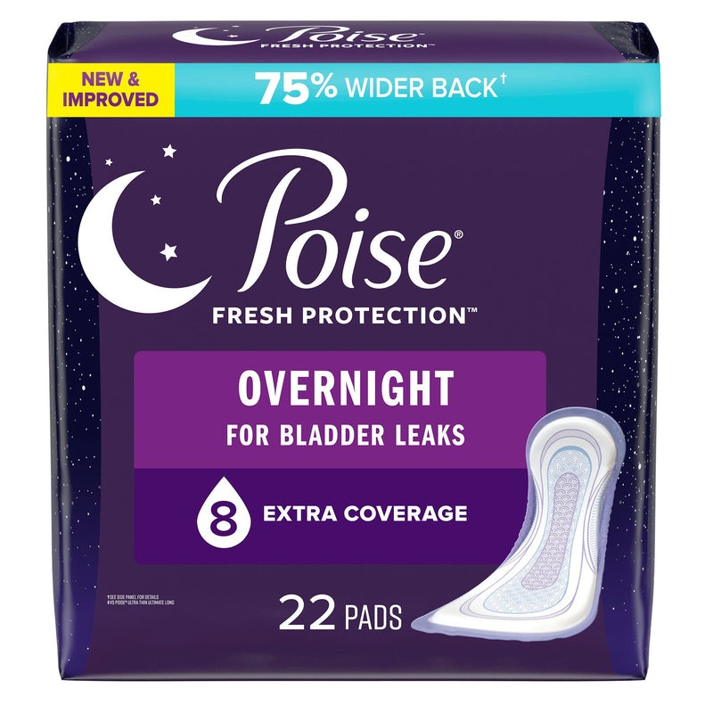 Poise® Fresh Protection™ Overnight Bladder Control Pad 5.3 Inch Length Heavy Absorbency Sodium Polyacrylate Core One Size Fits Most (1224724_CS) 44/CS