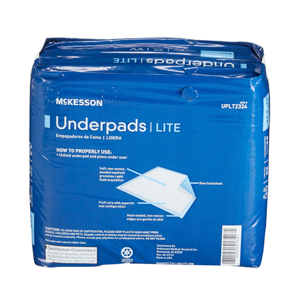 McKesson Classic Plus Disposable Underpad 23 X 24 Inch Fluff / Polymer Light Absorbency (730985_CS) 200/CS