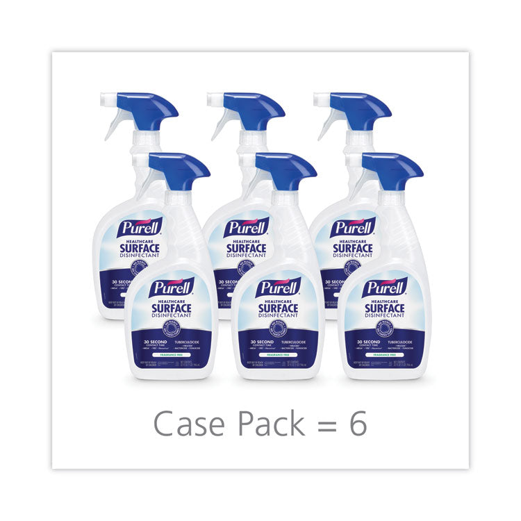 PURELL® Healthcare Surface Disinfectant, Fragrance Free, 32 oz Spray Bottle, 6/Carton (GOJ334006CT) Case of 6