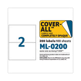 MACO® Cover-All Opaque Laser/Inkjet Shipping Labels, Internet Format, 5.5 x 8.5, White, 2 Labels/Sheet, 100 Sheets/Box (MACML0200) Box of 200