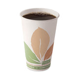 SOLO® Bare Eco-Forward PLA Paper Hot Cups, 16 oz, Leaf Design, White/Green/Orange, 50/Pack (SCC316PLABBPK)