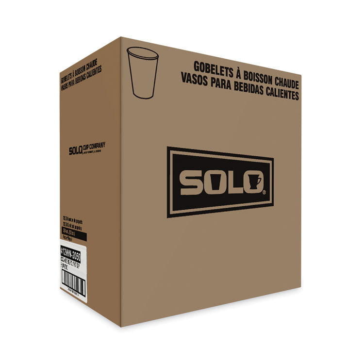 SOLO® Single-Sided Poly Paper Hot Cups, 12 oz, White, 50/Bag, 20 Bags/Carton (SCC412WN) Case of 1000