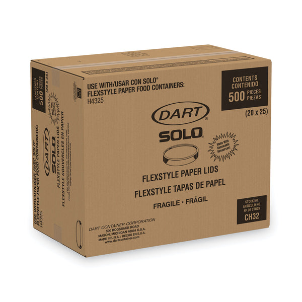 Dart Paper Lids for 32oz Food Containers, White, Vented, 4.6"Dia, 25/Bag, 20 Bg/Ctn (SCCCH32A) Case of 20