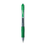 Pilot® G2 Premium Gel Pen, Retractable, Fine 0.7 mm, Green Ink, Smoke/Green Barrel, Dozen (PIL31025)