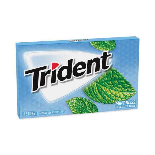 Trident® Sugar-Free Gum, Mint Bliss, 14 Sticks/Pack, 12 Pack/Carton, Ships in 1-3 Business Days (GRR30400065)