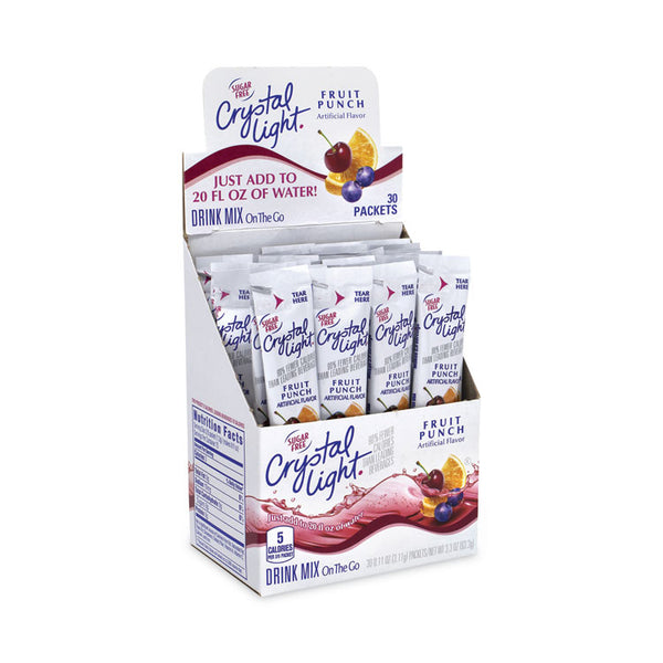 Crystal Light® On-The-Go Sugar-Free Drink Mix, Fruit Punch, 0.11 oz Single-Serving Tubes, 30/Box, 2 Boxes/Carton, Ships in 1-3 Business Days (GRR30700156)