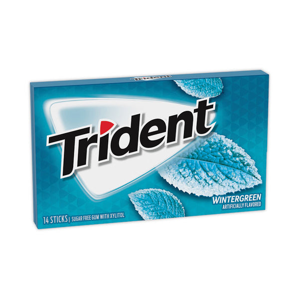 Trident® Sugar-Free Gum, Wintergreen, 14 Sticks/Pack, 12 Packs/Carton, Ships in 1-3 Business Days (GRR30400058)
