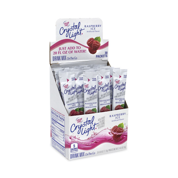 Crystal Light® On-The-Go Sugar-Free Drink Mix, Raspberry Ice, 0.08 oz Single-Serving Tube, 30/Pk, 2 Packs/Carton, Ships in 1-3 Business Days (GRR30700152)