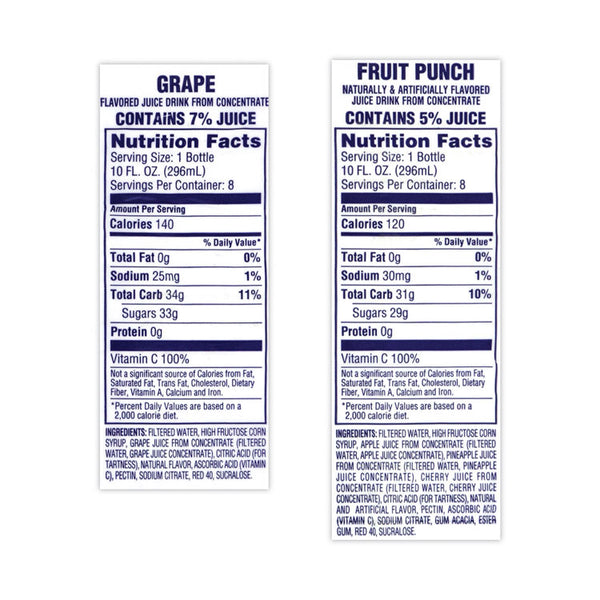 Welch's® Fruit Juice Variety Pack, Fruit Punch, Grape, and Orange Pineapple, 10 oz Bottles, 24/Carton, Ships in 1-3 Business Days (GRR90000105)