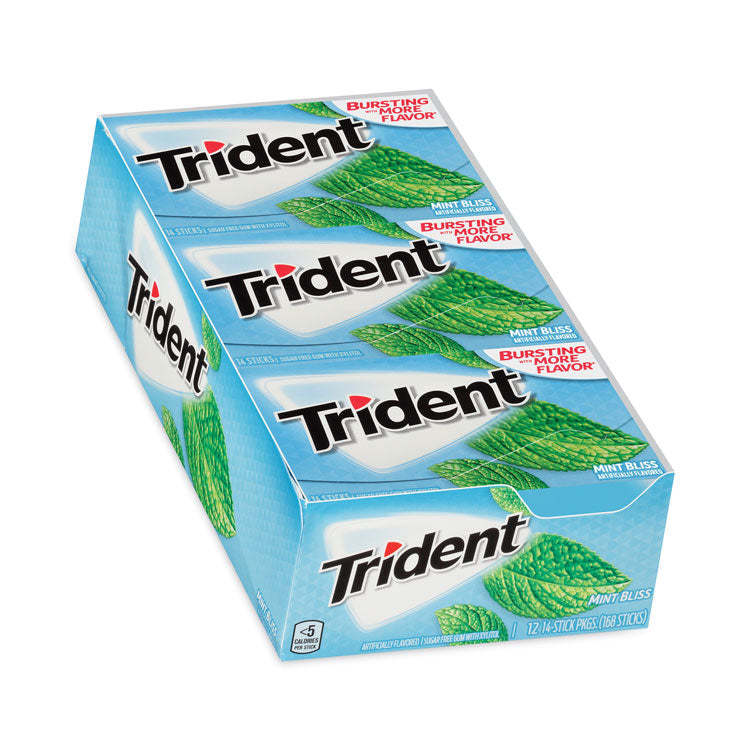 Trident® Sugar-Free Gum, Mint Bliss, 14 Sticks/Pack, 12 Pack/Carton, Ships in 1-3 Business Days (GRR30400065) Each