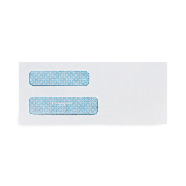 Quality Park™ Double Window Security-Tinted Check Envelope, #8 5/8, Commercial Flap, Gummed Closure, 3.63 x 8.63, White, 1,000/Box (QUA24532B) Box of 1000