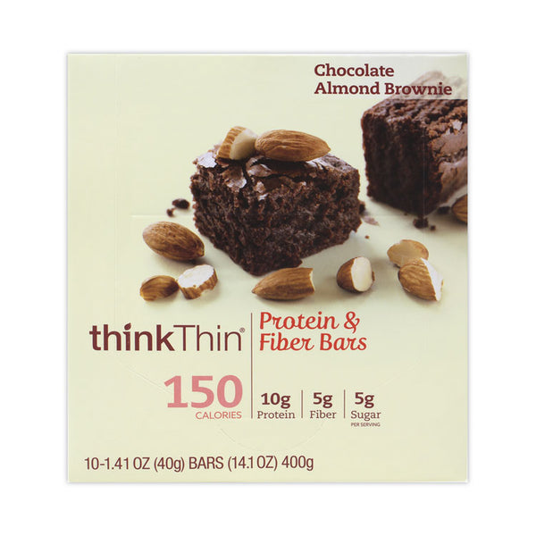 thinkThin® High Protein Bars, Almond Brownie, 1.41 oz Bar, 10 Bars/Carton, Ships in 1-3 Business Days (GRR30700117)