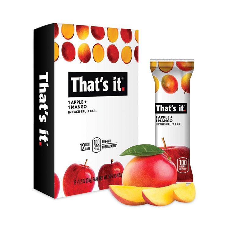 That’s it.® Nutrition Bar, Gluten Free Apple and Mango Fruit, 1.2 oz Bar, 12/Carton, Ships in 1-3 Business Days (GRR30700257)