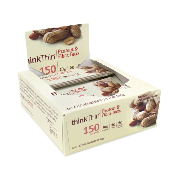 thinkThin® High Protein Bars, Chunky Chocolate Peanut, 1.41 oz Bar, 10 Bars/Carton, Ships in 1-3 Business Days (GRR30700116)
