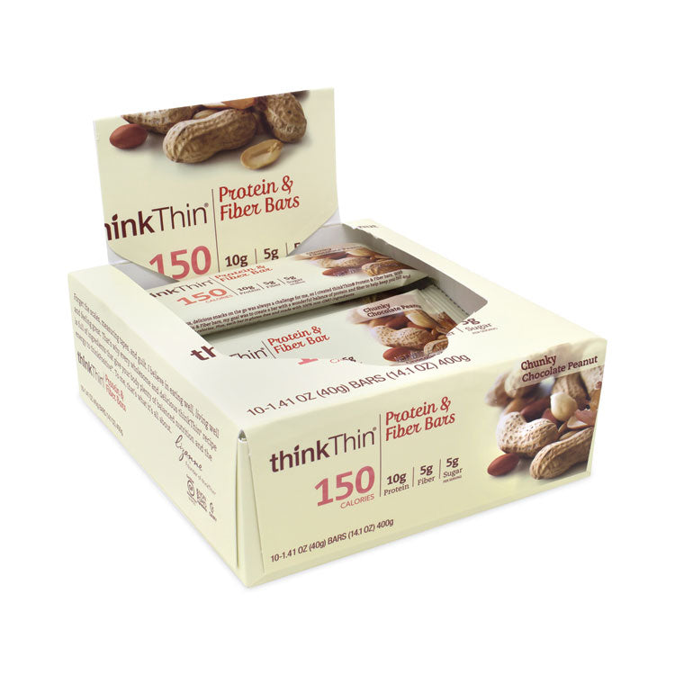 thinkThin® High Protein Bars, Chunky Chocolate Peanut, 1.41 oz Bar, 10 Bars/Carton, Ships in 1-3 Business Days (GRR30700116) Each