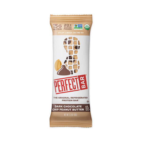 Perfect Bar® Refrigerated Protein Bar, Dark Chocolate Peanut Butter with Sea Salt, 2.3 oz Bar, 16/Carton, Ships in 1-3 Business Days (GRR30700247)