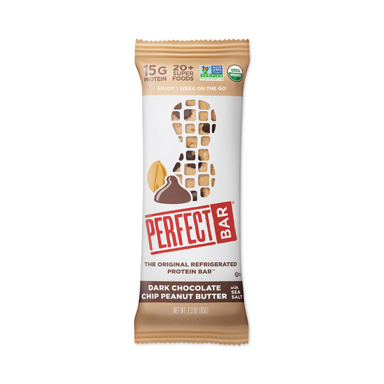 Perfect Bar® Refrigerated Protein Bar, Dark Chocolate Peanut Butter with Sea Salt, 2.3 oz Bar, 16/Carton, Ships in 1-3 Business Days (GRR30700247) Each