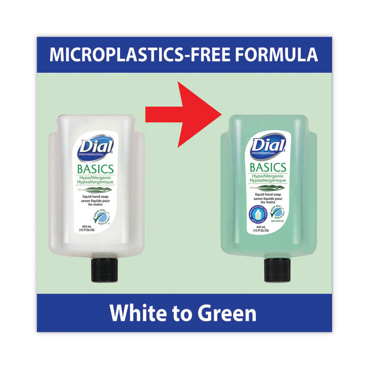 Dial® Professional Basics MP Free Liquid Hand Soap Refill for Versa Dispenser, Unscented, 15 oz Refill Bottle, 6/Carton (DIA33827)