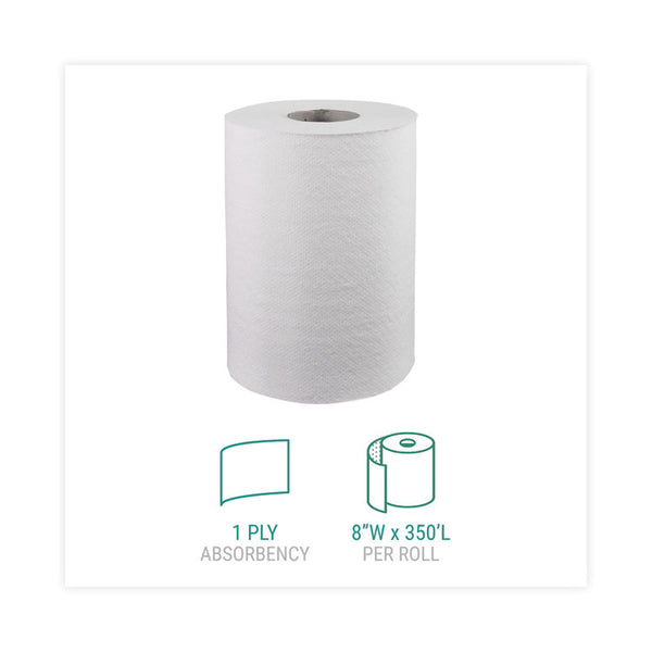 Windsoft® Hardwound Roll Towels, 1-Ply, 8" x 350 ft, White, 12 Rolls/Carton (WIN109B)