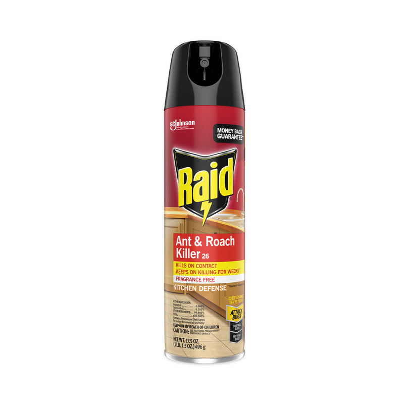 Raid Fragrance Free Ant and Roach Killer, 17.5 oz Aerosol Spray, 12/Carton (SJN369857) Case of 12