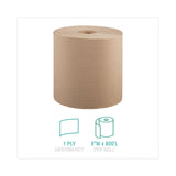 Windsoft® Hardwound Roll Towels, 1-Ply, 8" x 800 ft, Natural, 6 Rolls/Carton (WIN12806) Case of 6