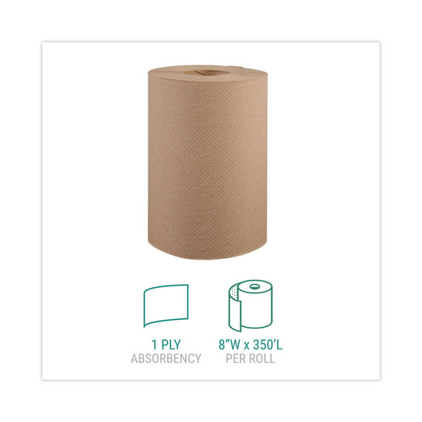 Windsoft® Hardwound Roll Towels, 1-Ply, 8" x 350 ft, Natural, 12 Rolls/Carton (WIN108)