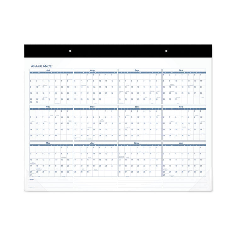 AT-A-GLANCE® Academic Large Print Desk Pad, 21.75 x 17, White/Blue Sheets, 12 Month (July to June): 2024 to 2025 (AAGSKLPAY32)