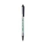 BIC® ReVolution Clic Stic Ballpoint Pen, Retractable, Medium 1 mm, Black Ink, Translucent Frost/Black Barrel, 48/Pack (BICCSEM48BK)