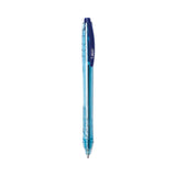 BIC® ReVolution Ocean Bound Ballpoint Pen, Retractable, Medium 1 mm, Blue Ink, Translucent Blue Barrel, Dozen (BICBPRR11BE)