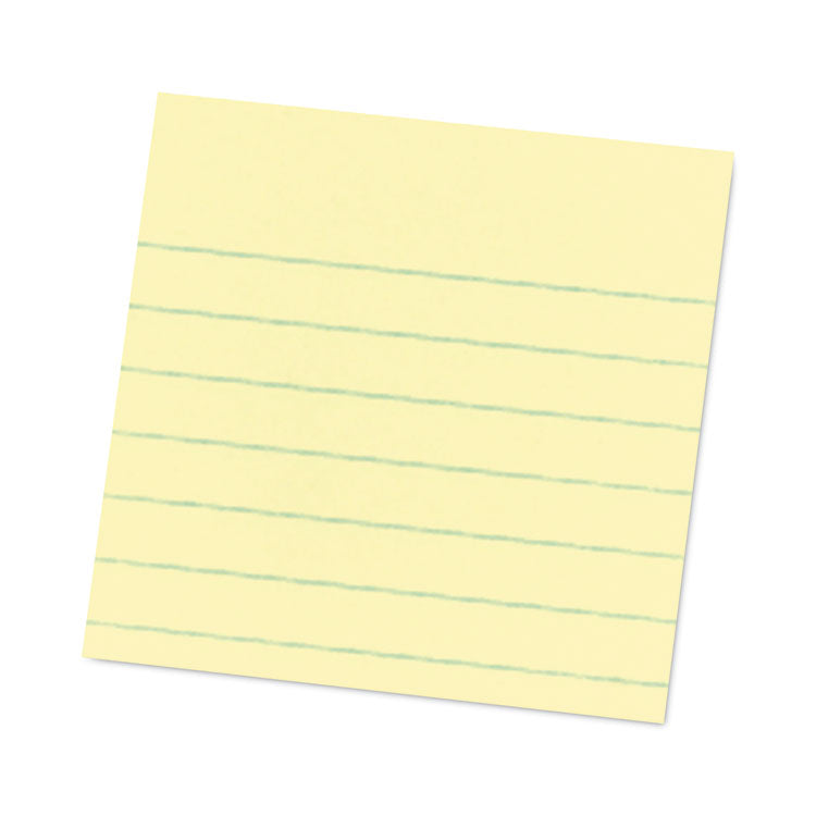 Post-it® Notes Super Sticky Pads in Canary Yellow, Note Ruled, 4" x 4", 90 Sheets/Pad, 6 Pads/Pack (MMM6756SSCY) Pack of 6