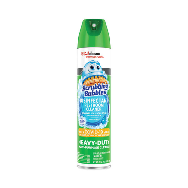 Scrubbing Bubbles® Disinfectant Restroom Cleaner II, Rain Shower Scent, 25 oz Aerosol Spray, 12/Carton (SJN313358) Case of 12