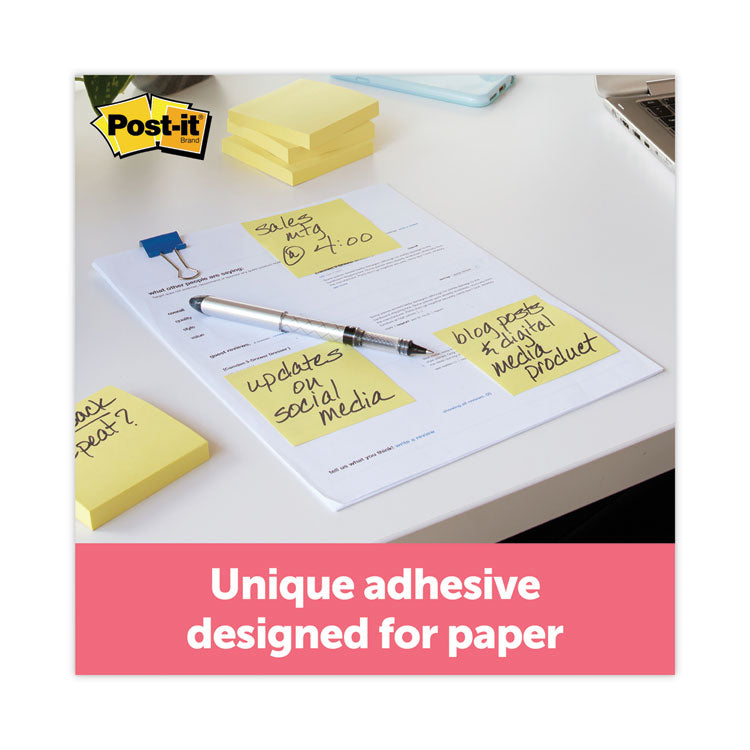 Post-it® Dispenser Notes Super Sticky Pop-up 3 x 3 Note Refill, Cabinet Pack, 3" x 3", Canary Yellow, 90 Sheets/Pad, 18 Pads/Pack (MMMR33018SSCYCP) Each