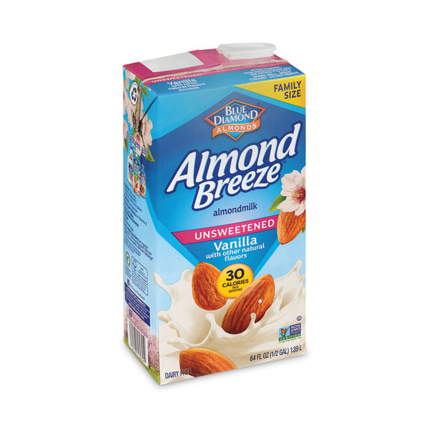 Blue Diamond® Almond Breeze Almond Milk, Unsweetened Vanilla, 64 oz Carton, 2/Pack, Ships in 1-3 Business Days (GRR30700081)