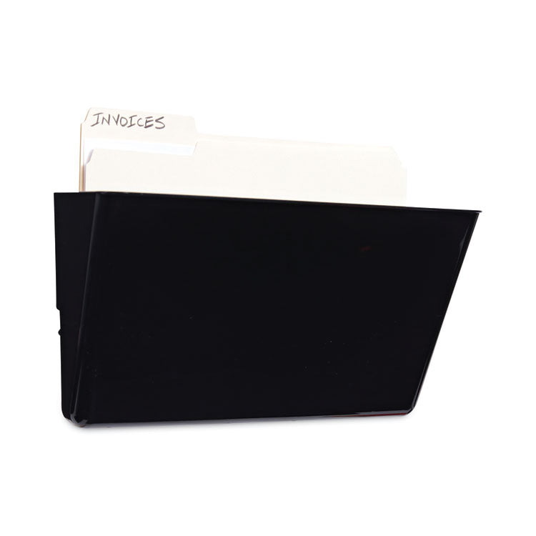 Universal® Wall File Pockets, Plastic, Letter Size, 13" x 4.13" x 7", Black (UNV08122)