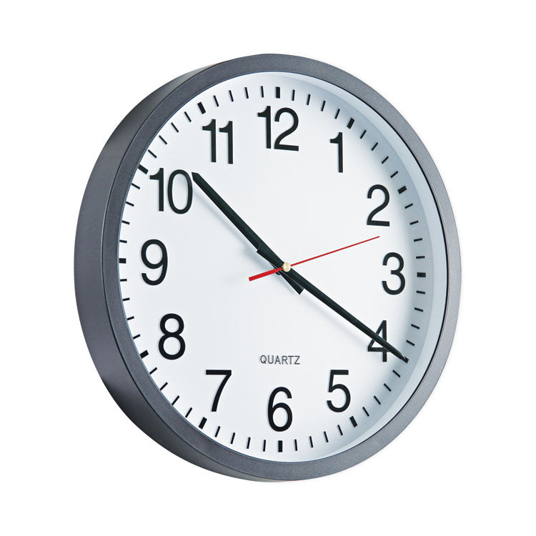 Universal® Classic Round Wall Clock, 12.63" Overall Diameter, Black Case, 1 AA (sold separately) (UNV10431) Each