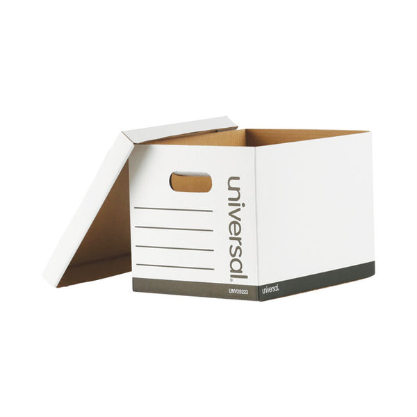 Universal® Basic-Duty Economy Record Storage Boxes, Letter/Legal Files, 12" x 15" x 10", White, 10/Carton (UNV25223)