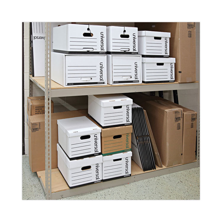 Universal® Basic-Duty Economy Record Storage Boxes, Letter/Legal Files, 12" x 15" x 10", White, 10/Carton (UNV25223)