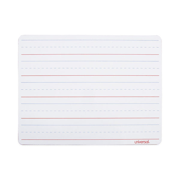 Universal® Lap/Learning Dry-Erase Board, Penmanship Ruled, 11.75 x 8.75, White Surface, 6/Pack (UNV43911)